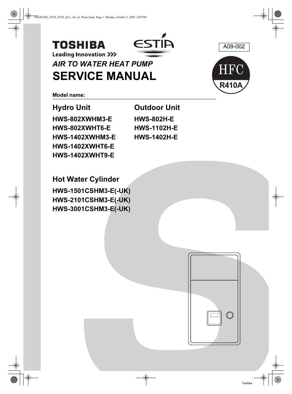 Toshiba HWS-802XWHT6-E User Manual | 168 pages