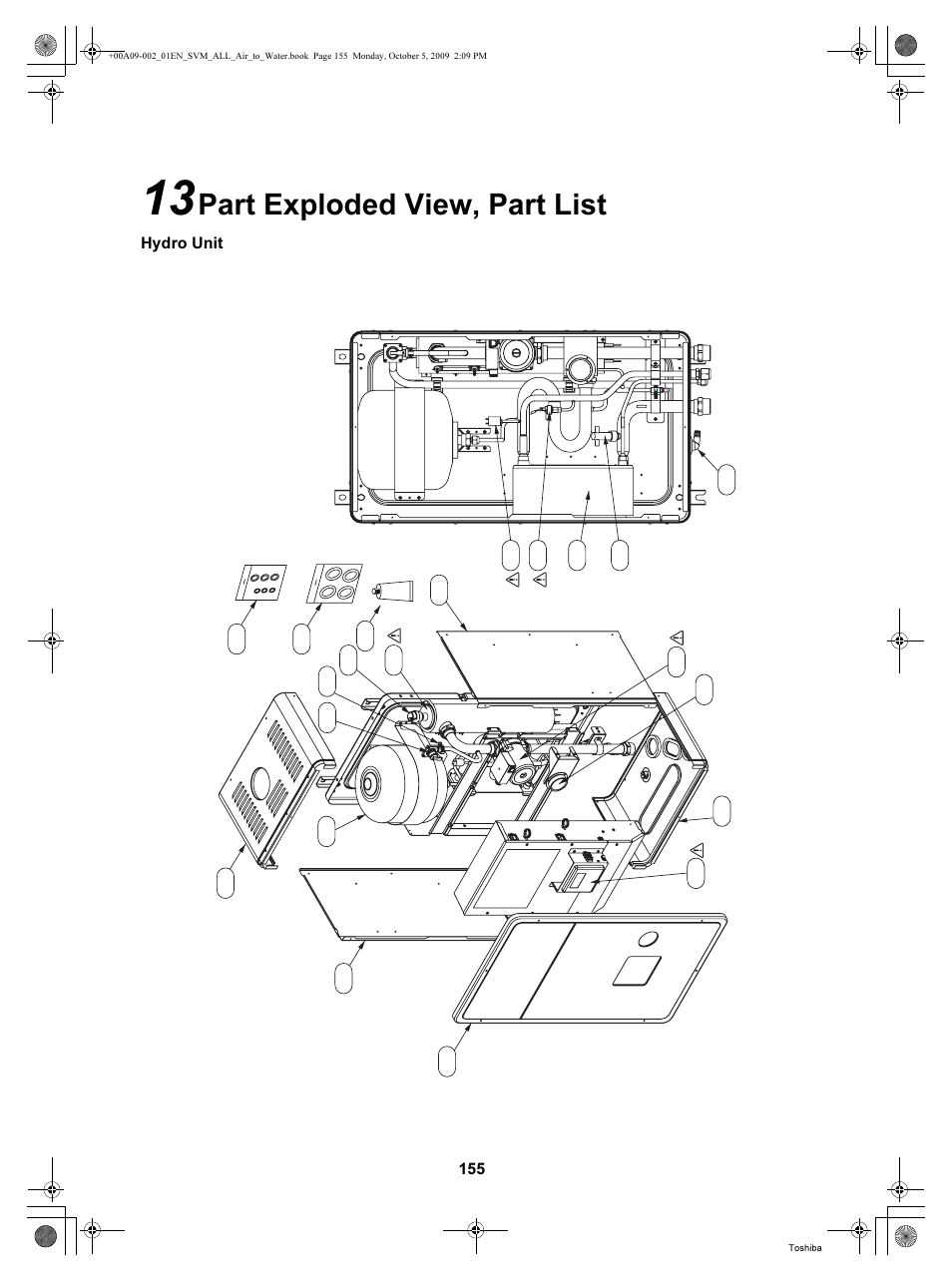 Part exploded view, part list | Toshiba HWS-802XWHT6-E User Manual | Page 156 / 168