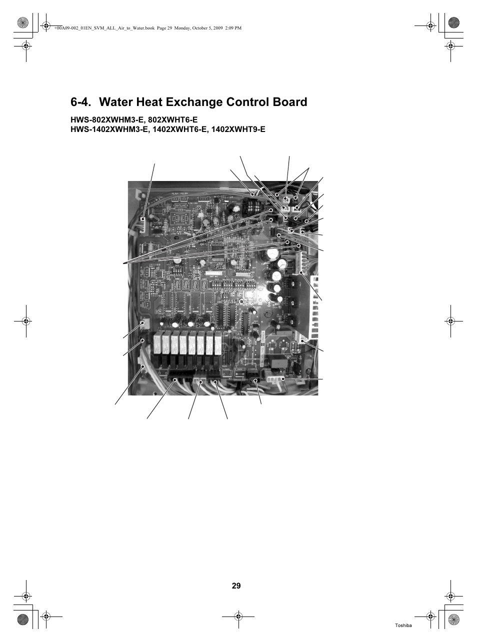 4. water heat exchange control board | Toshiba HWS-802XWHT6-E User Manual | Page 30 / 168