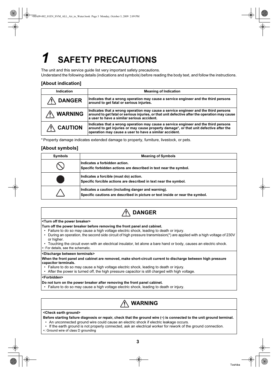 Safety precautions, Danger, Warning | Caution | Toshiba HWS-802XWHT6-E User Manual | Page 4 / 168