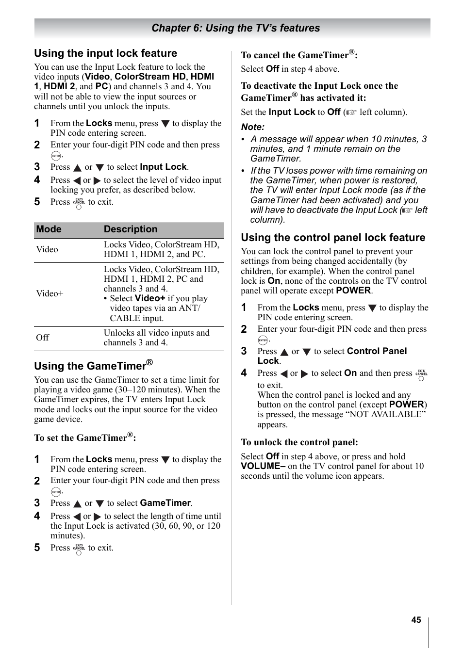 Toshiba 15CV101U User Manual | Page 45 / 88