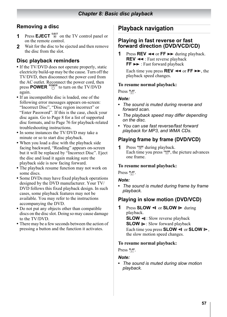 Playback navigation | Toshiba 15CV101U User Manual | Page 57 / 88