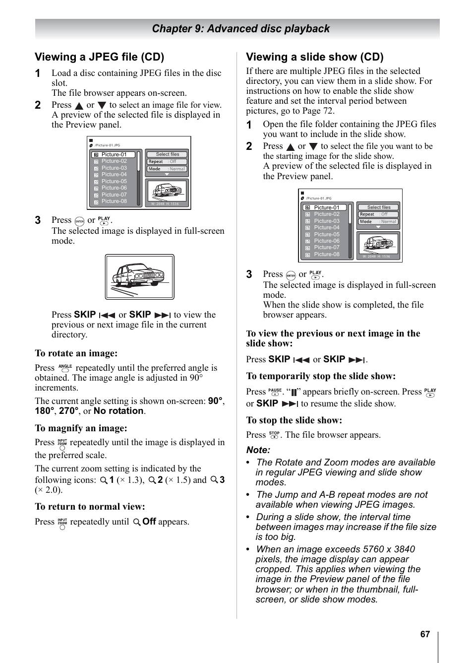 Viewing a slide show (cd) | Toshiba 15CV101U User Manual | Page 67 / 88