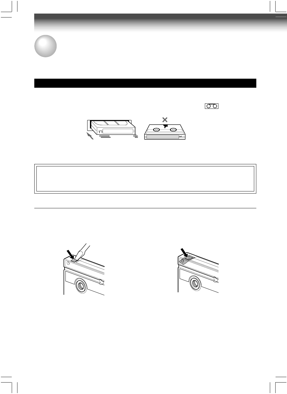 Video cassette use | Toshiba W-604 User Manual | Page 18 / 35
