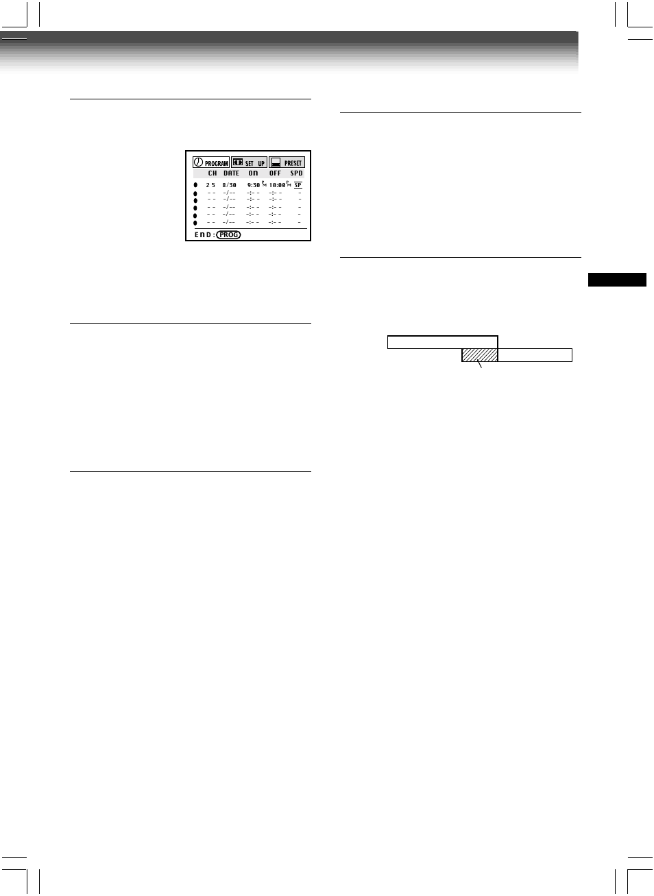 Overlaps of the programs, Changing/cancelling the timer programs, Error indication | Toshiba W-604 User Manual | Page 27 / 35