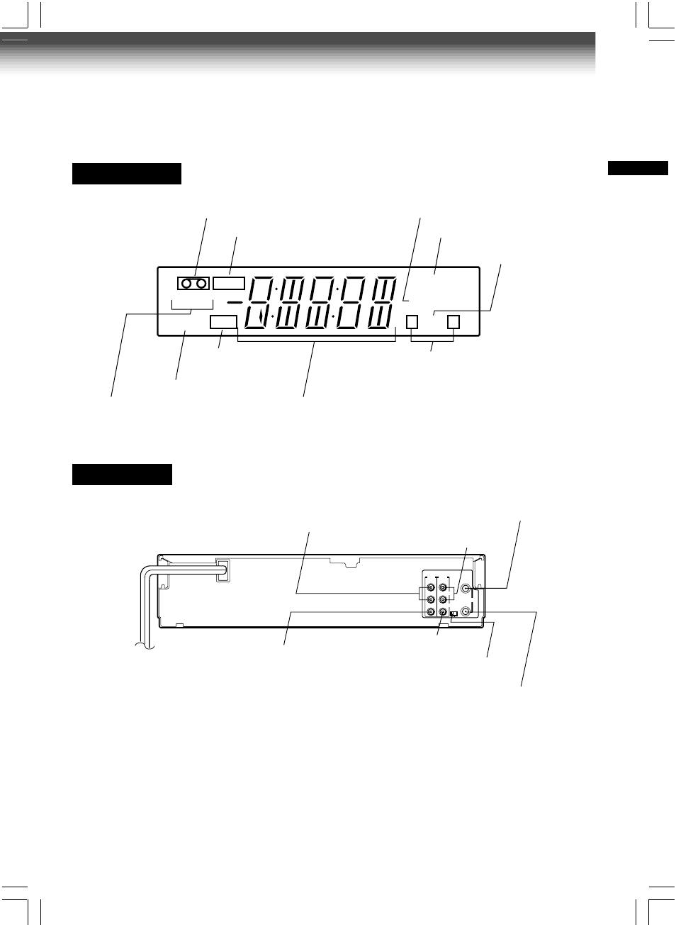 Rear panel, Vcr display, Hi-fi stereo | Sap vcr, S l p | Toshiba W-604 User Manual | Page 9 / 35