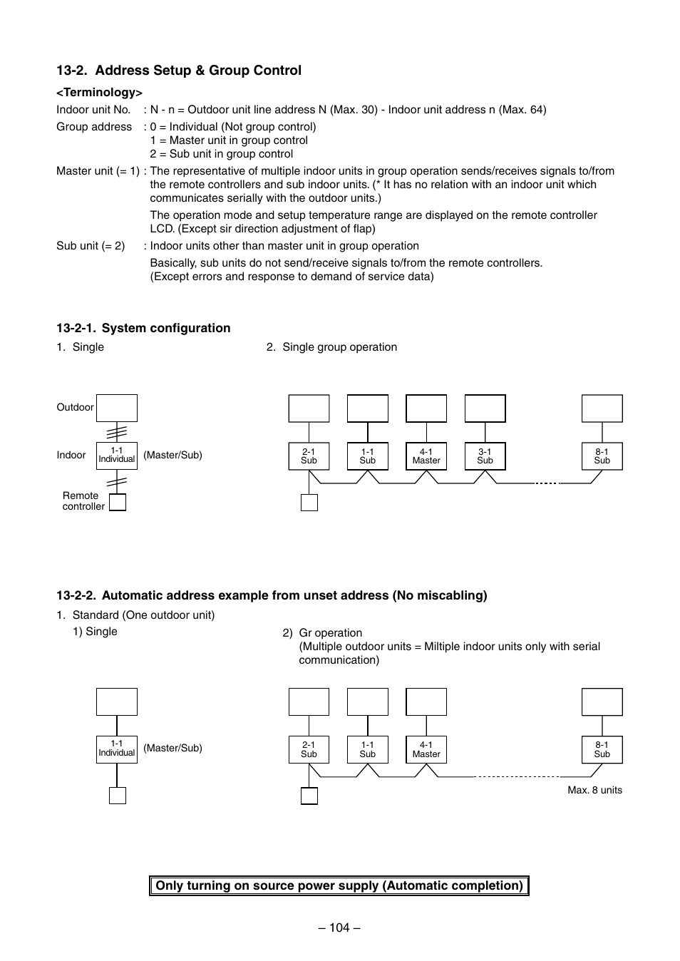 2. address setup & group control | Toshiba RAV-SM560BT-E User Manual | Page 104 / 181