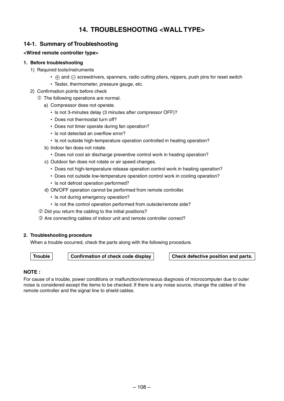 Troubleshooting <wall type | Toshiba RAV-SM560BT-E User Manual | Page 108 / 181