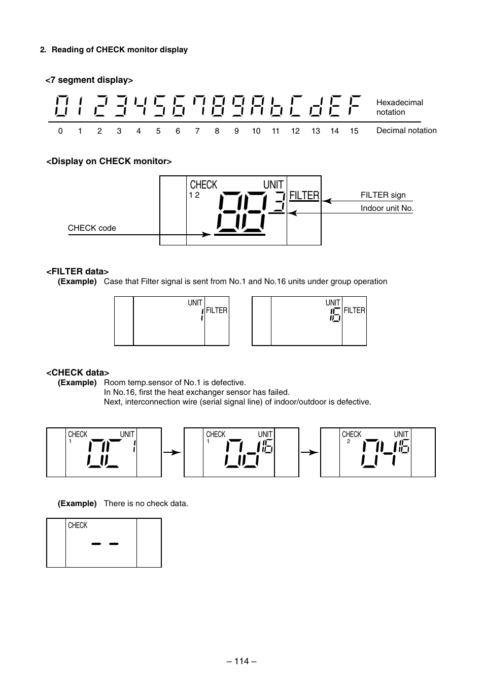 Filter unit check | Toshiba RAV-SM560BT-E User Manual | Page 114 / 181