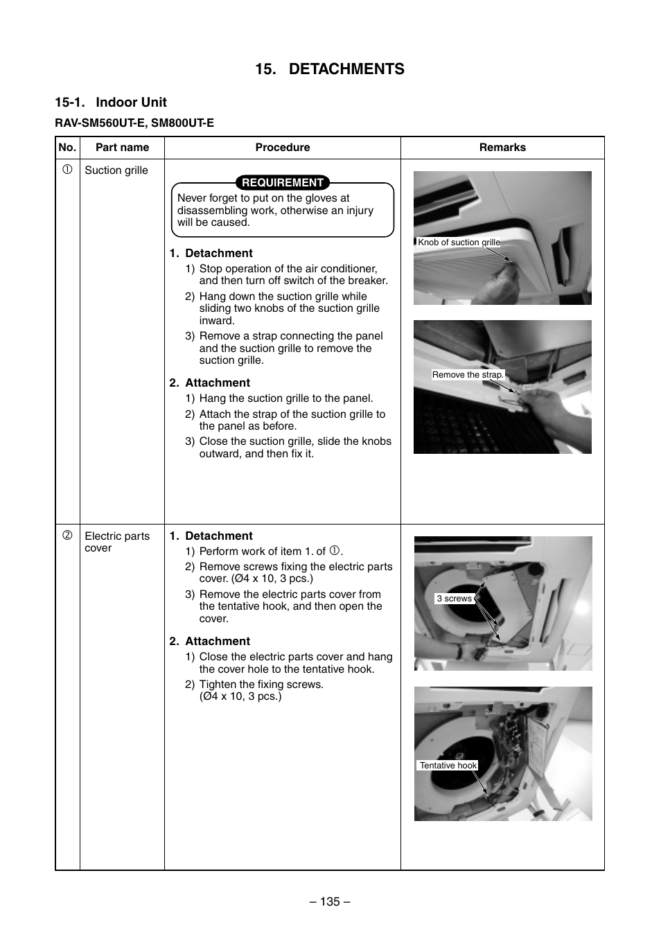 Detachments | Toshiba RAV-SM560BT-E User Manual | Page 135 / 181