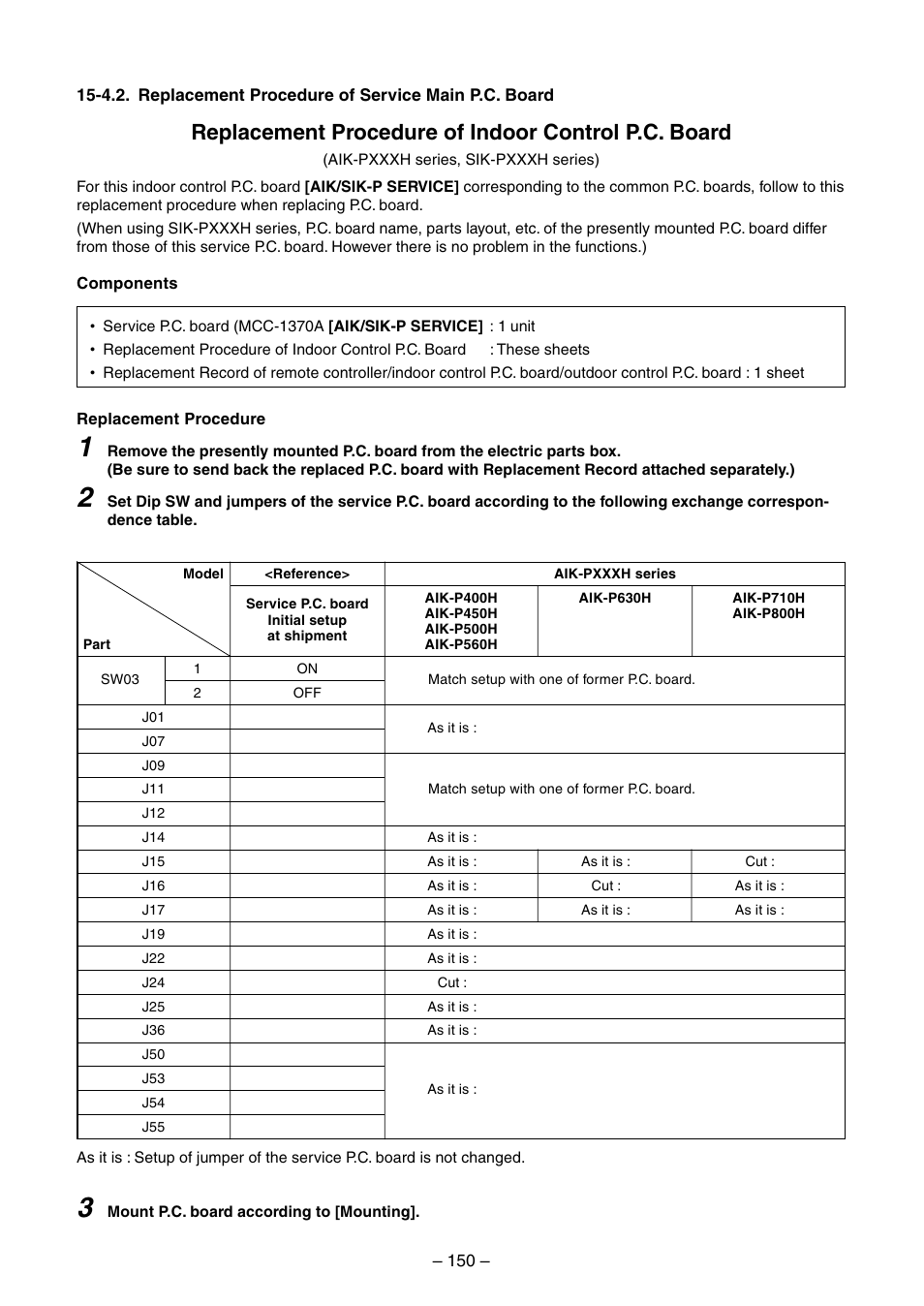 Replacement procedure of indoor control p.c. board | Toshiba RAV-SM560BT-E User Manual | Page 150 / 181