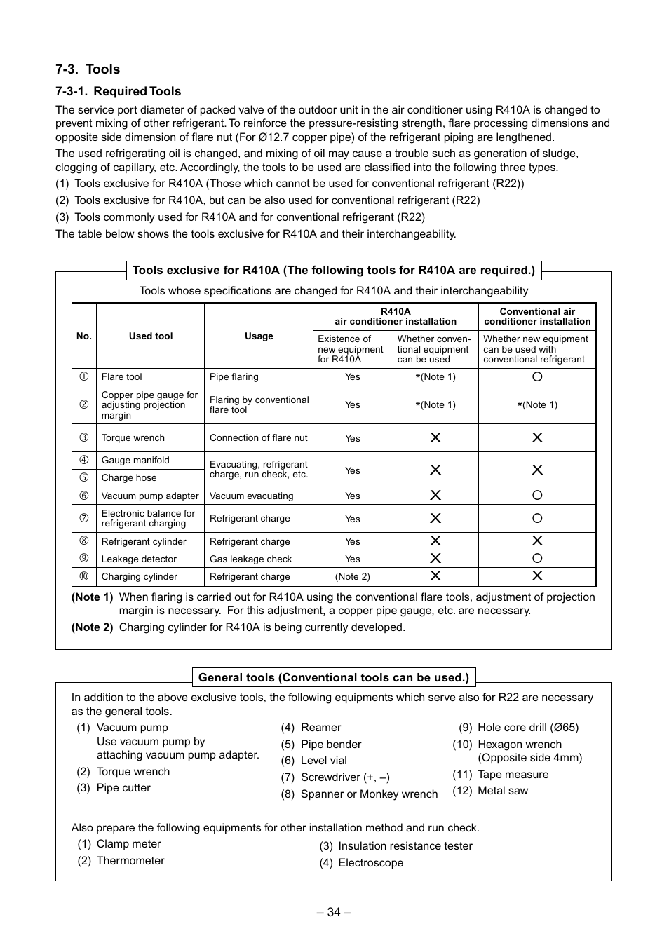 X¡ ¡ x ¡ x 7-3. tools | Toshiba RAV-SM560BT-E User Manual | Page 34 / 181