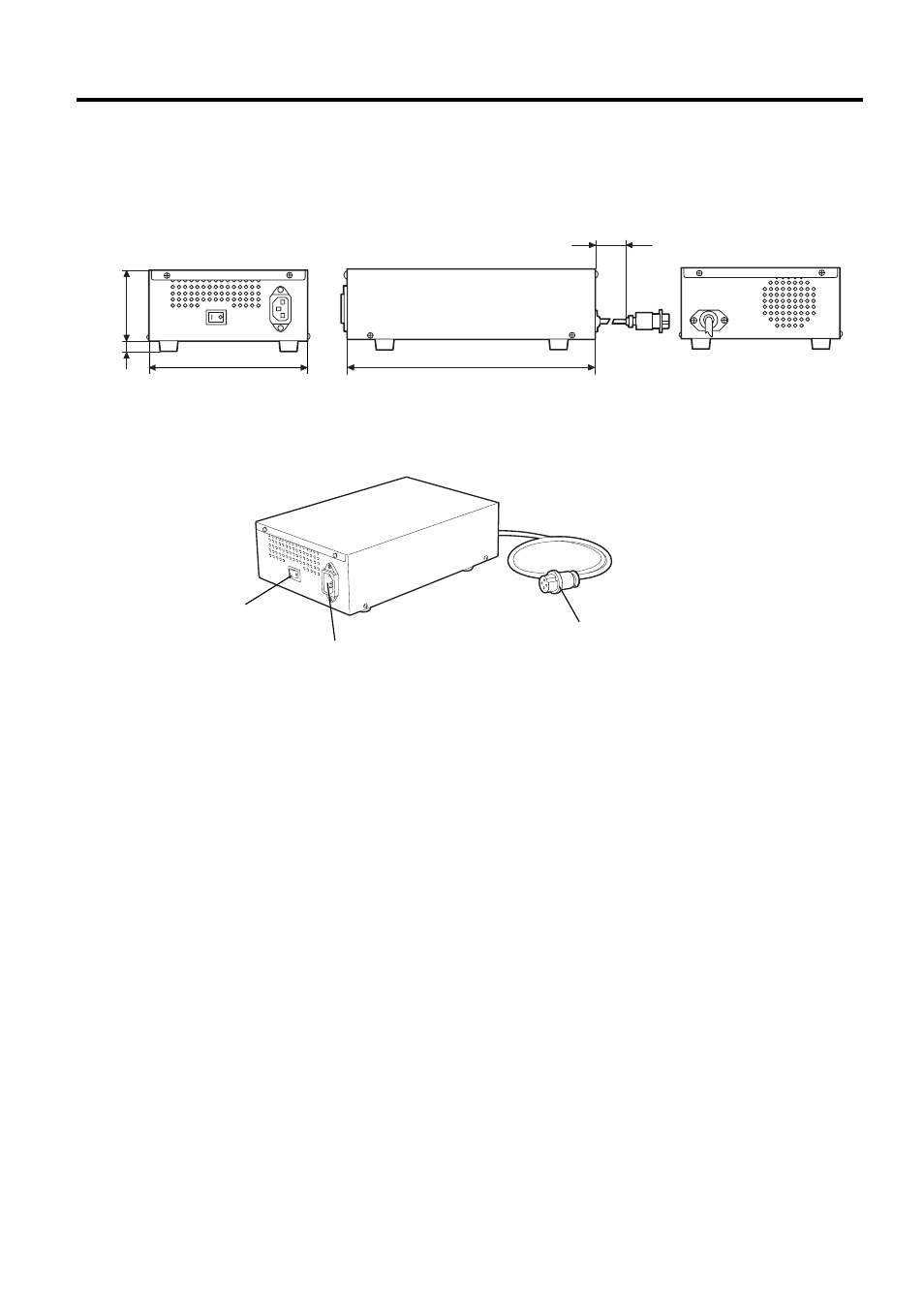 Appearance of the power supply unit, 6 appearance of the power supply unit, 1 dimensions | 2 front view | Toshiba B-492L User Manual | Page 11 / 86