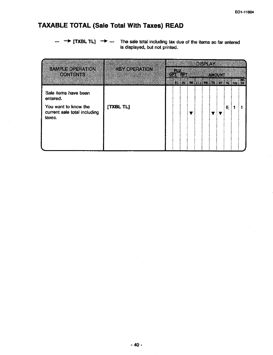 Taxable total (sale total with taxes) read | Toshiba TEC MA-227-100 User Manual | Page 43 / 94