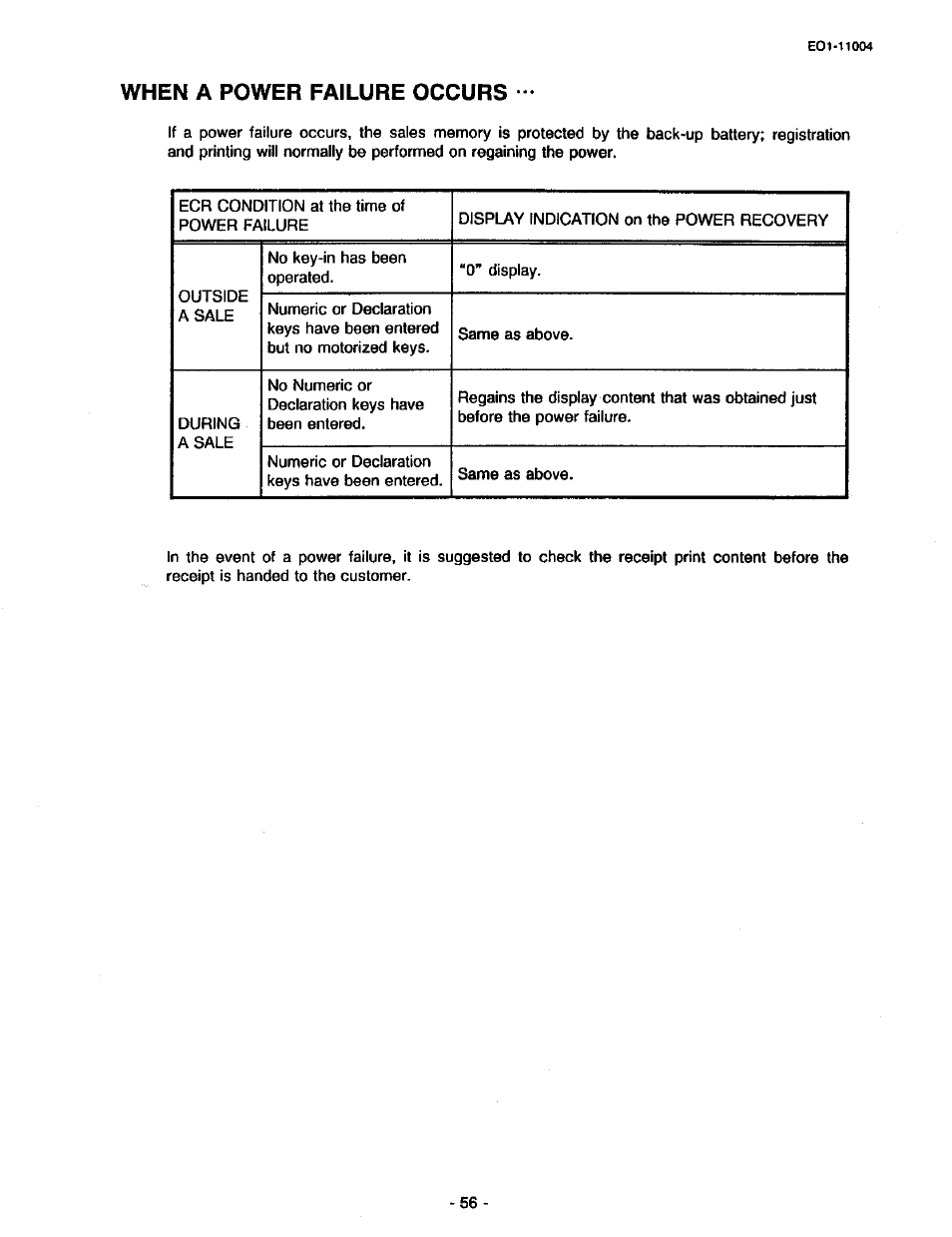 When a power failure occurs | Toshiba TEC MA-227-100 User Manual | Page 59 / 94