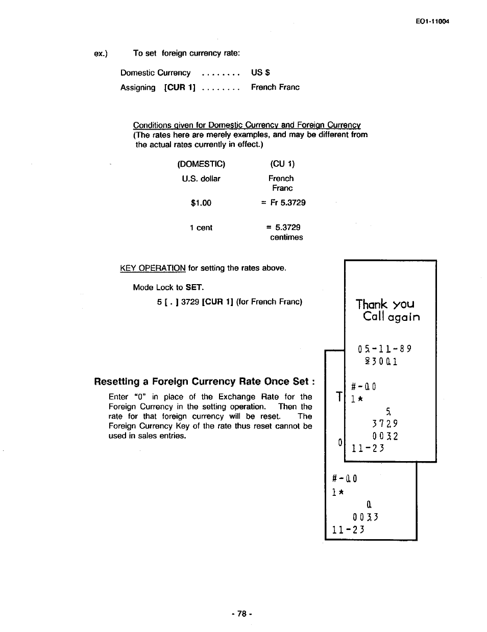 Resetting a foreign currency rate once s e t | Toshiba TEC MA-227-100 User Manual | Page 81 / 94