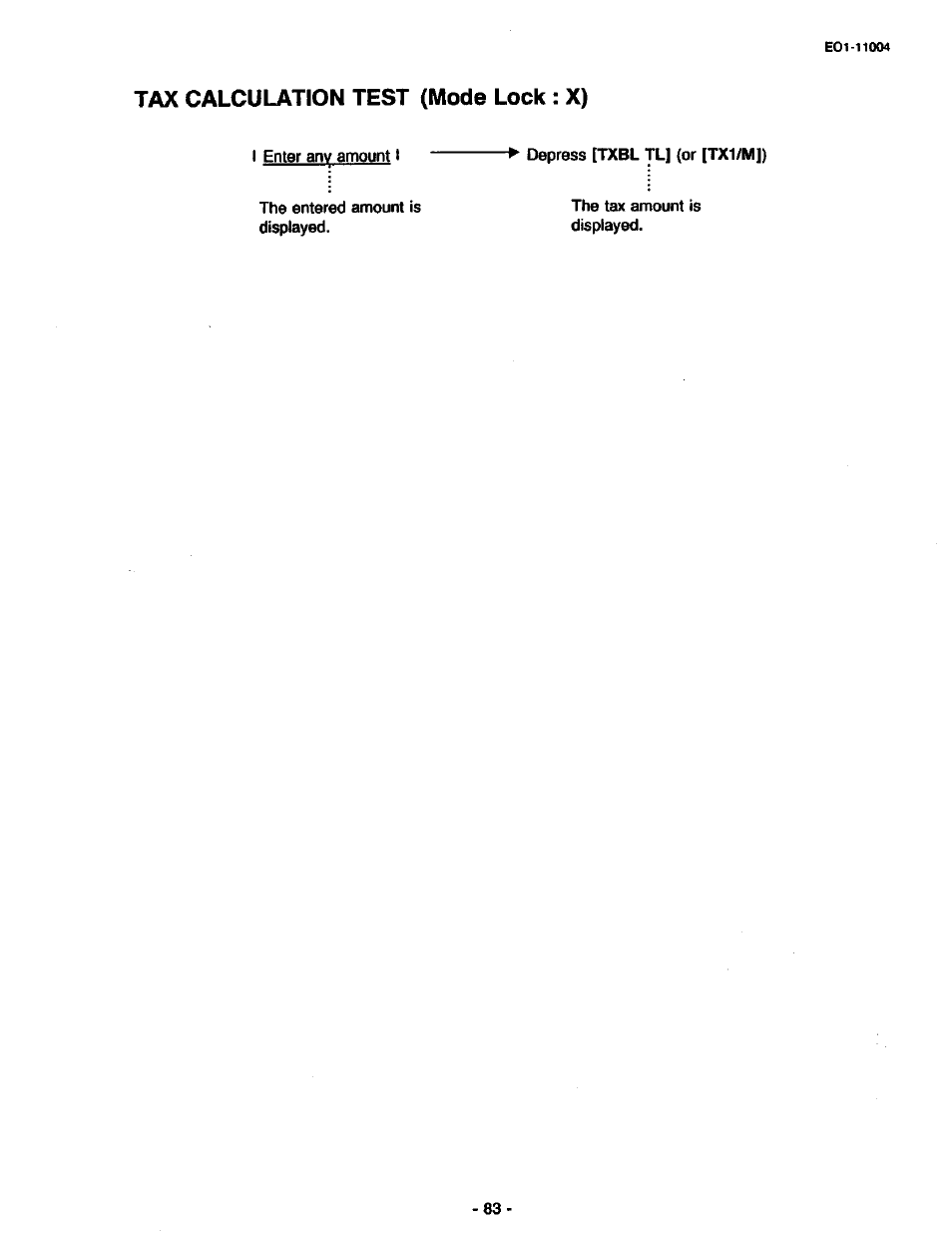 Tax calculation test (mode lock : x) | Toshiba TEC MA-227-100 User Manual | Page 86 / 94