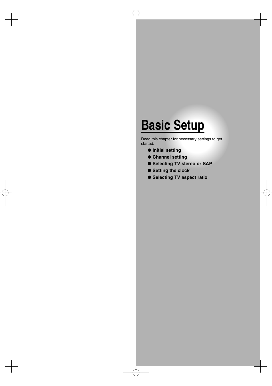 Basic setup | Toshiba D-RW2SU User Manual | Page 29 / 48
