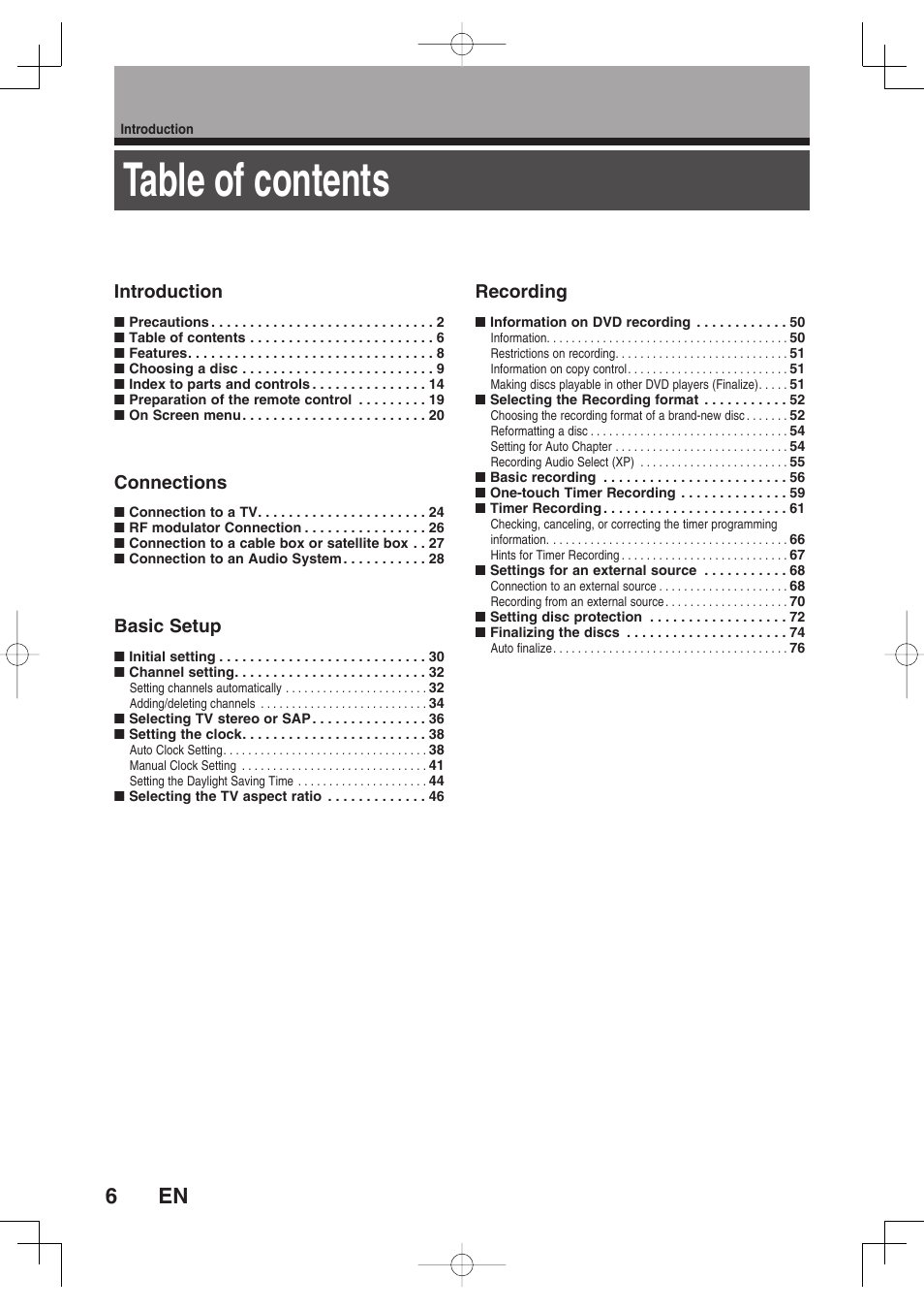 Toshiba D-RW2SU User Manual | Page 6 / 48