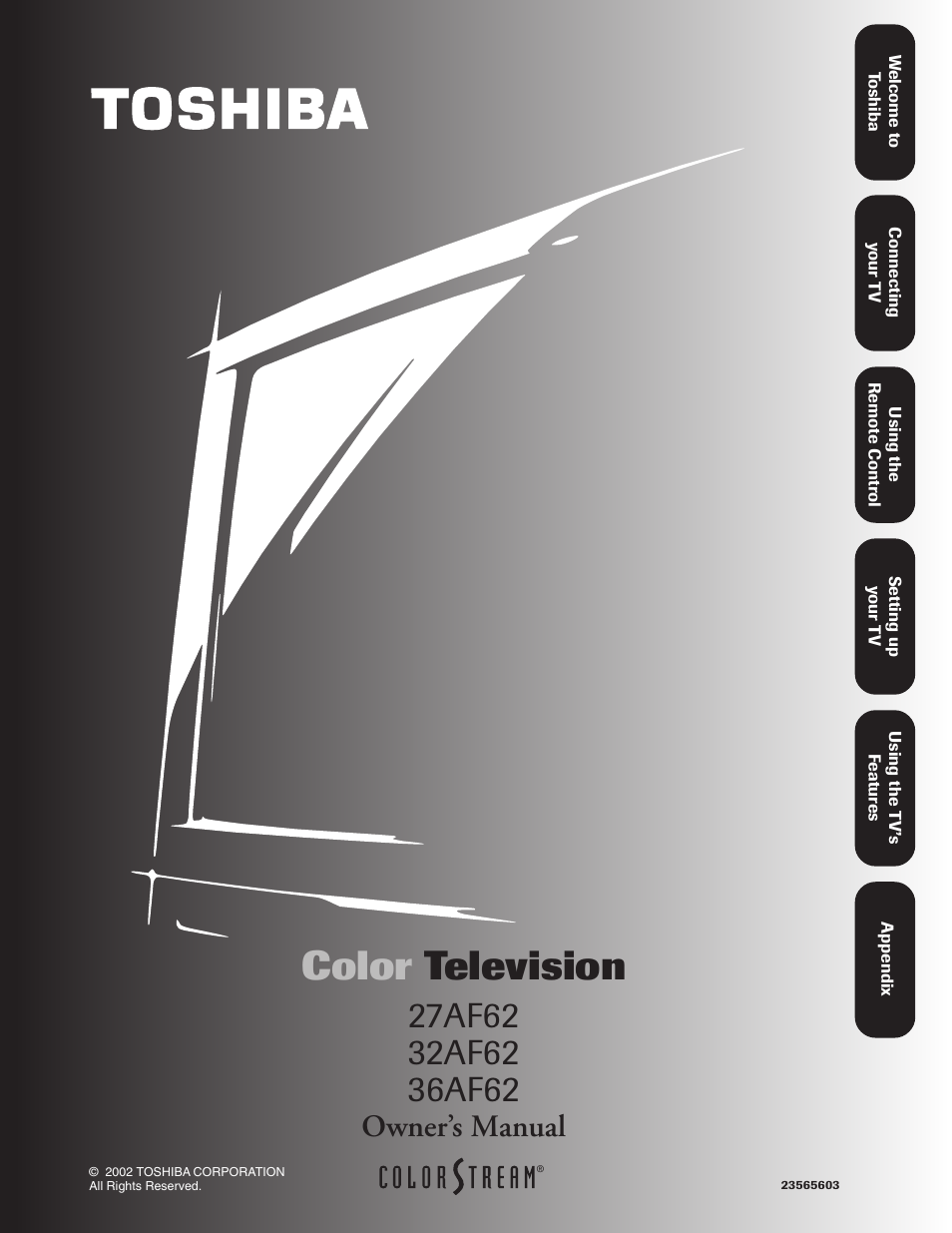 Toshiba 27AF62 User Manual | 41 pages