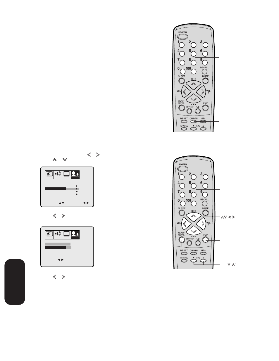 14 using the tv’s features, Adjusting the channel settings, Switching between two channels | Programming your favorite channels, Using the tv’ s features | Toshiba 27A33 User Manual | Page 14 / 32