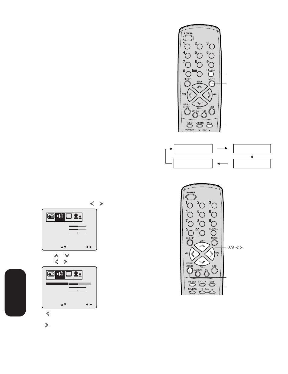 Adjusting the sound, Adjusting the sound quality, Muting the sound | Selecting stereo/sap broadcasts, Using the tv’ s features | Toshiba 27A33 User Manual | Page 26 / 32