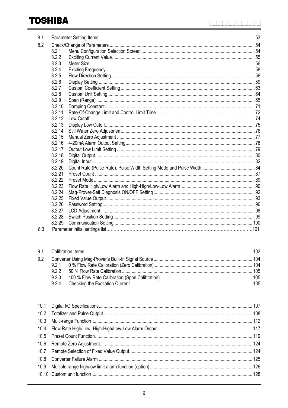 Toshiba LF516 User Manual | Page 10 / 157