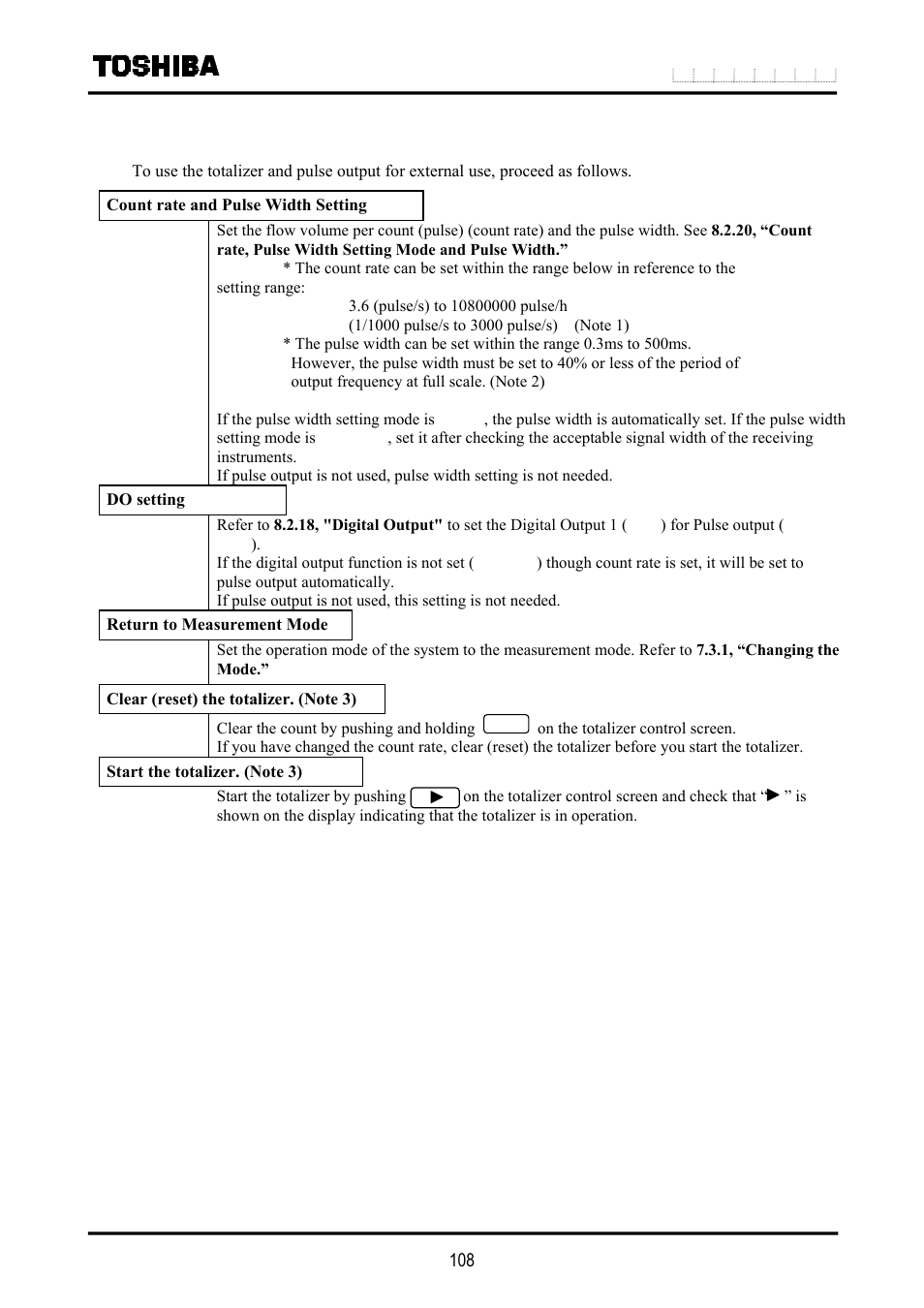 2 totalizer and pulse output | Toshiba LF516 User Manual | Page 109 / 157