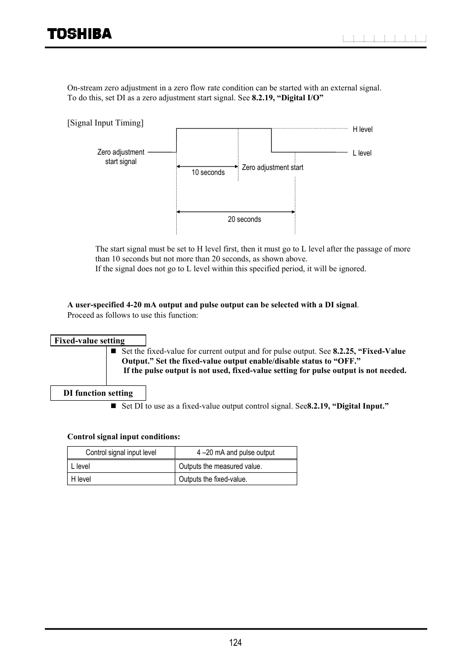 6 remote zero adjustment, 7 remote selection of fixed value output | Toshiba LF516 User Manual | Page 125 / 157