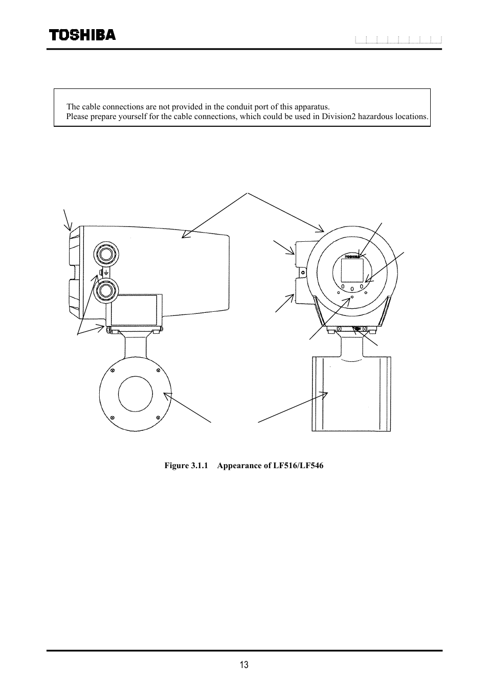 Names of parts | Toshiba LF516 User Manual | Page 14 / 157