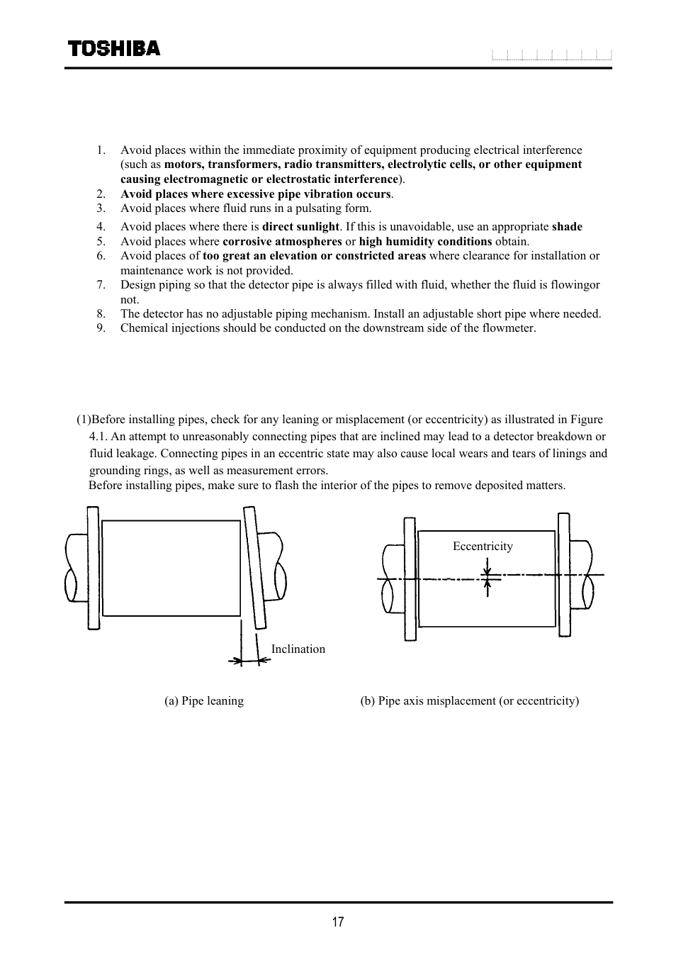 2 mounting procedure, 1 pipe checks | Toshiba LF516 User Manual | Page 18 / 157