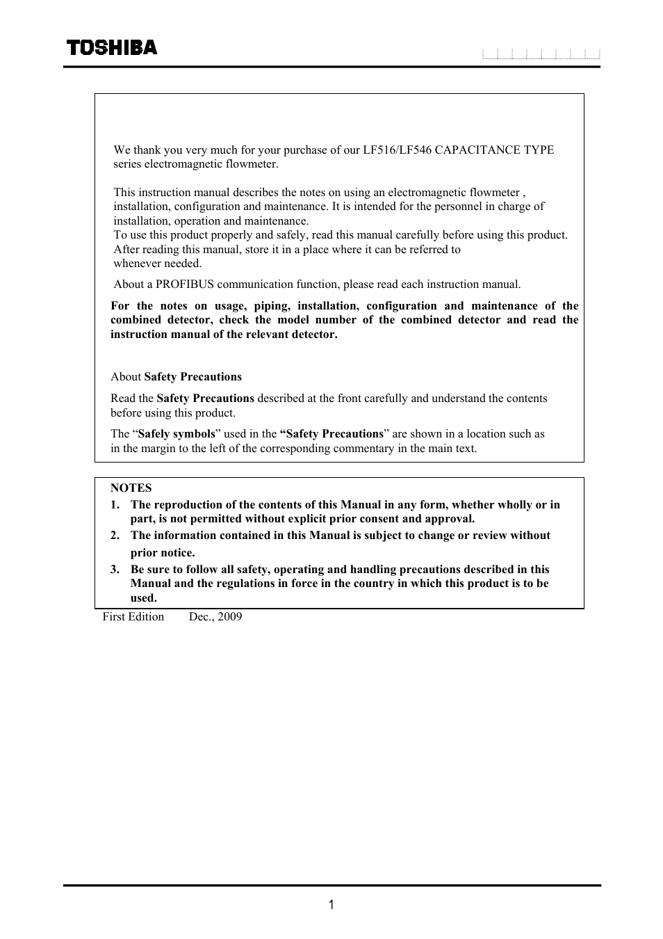 Notice | Toshiba LF516 User Manual | Page 2 / 157