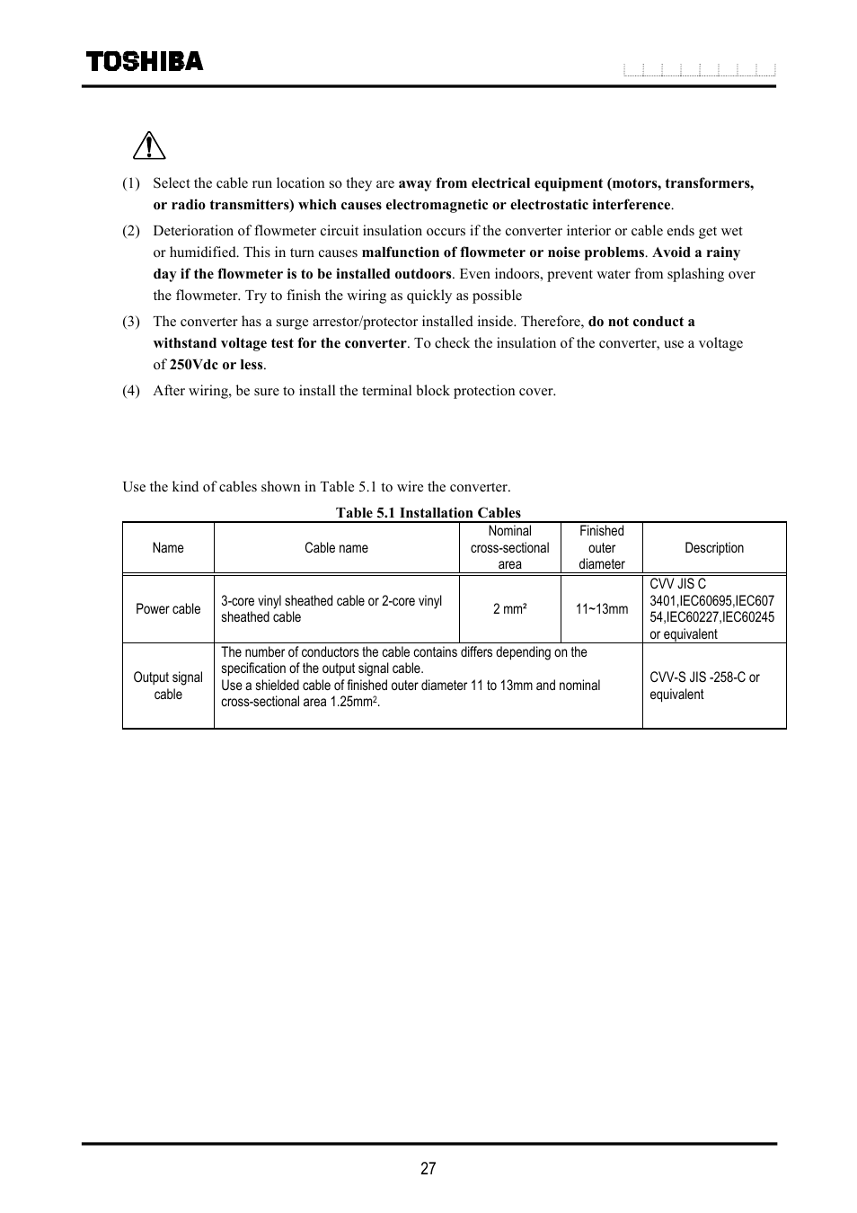 Caution, 1 cables | Toshiba LF516 User Manual | Page 28 / 157