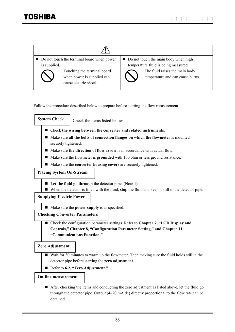 Operation, Caution, 1 preparatory check | Toshiba LF516 User Manual | Page 34 / 157