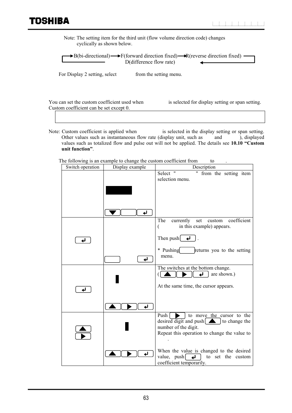 7 custom coefficient setting | Toshiba LF516 User Manual | Page 64 / 157