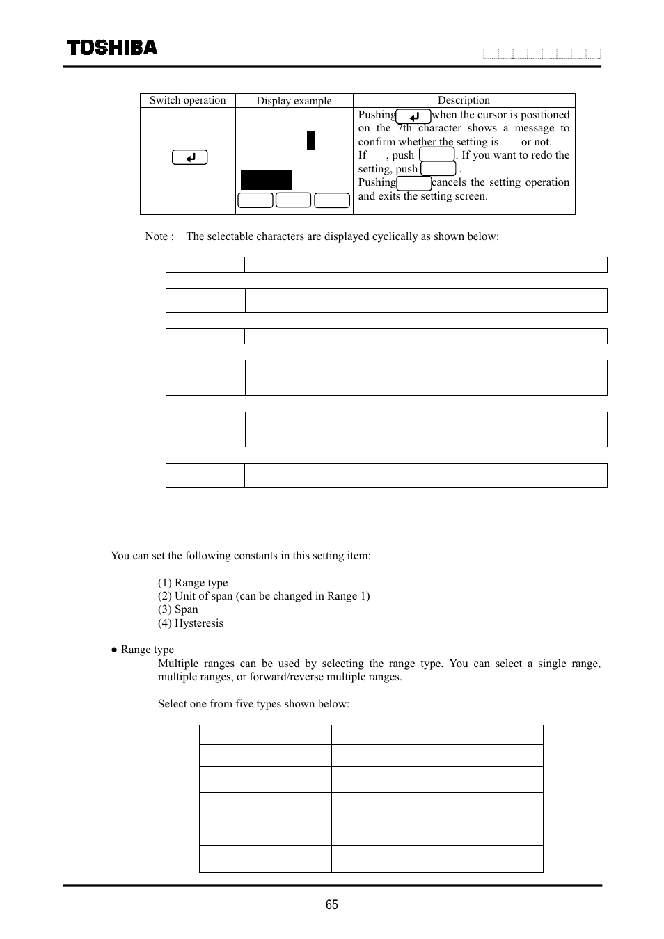 9 span (range) | Toshiba LF516 User Manual | Page 66 / 157