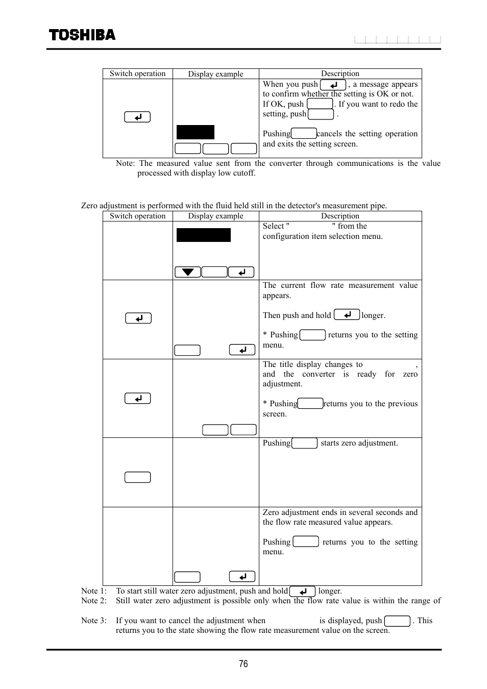 14 still water zero adjustment | Toshiba LF516 User Manual | Page 77 / 157