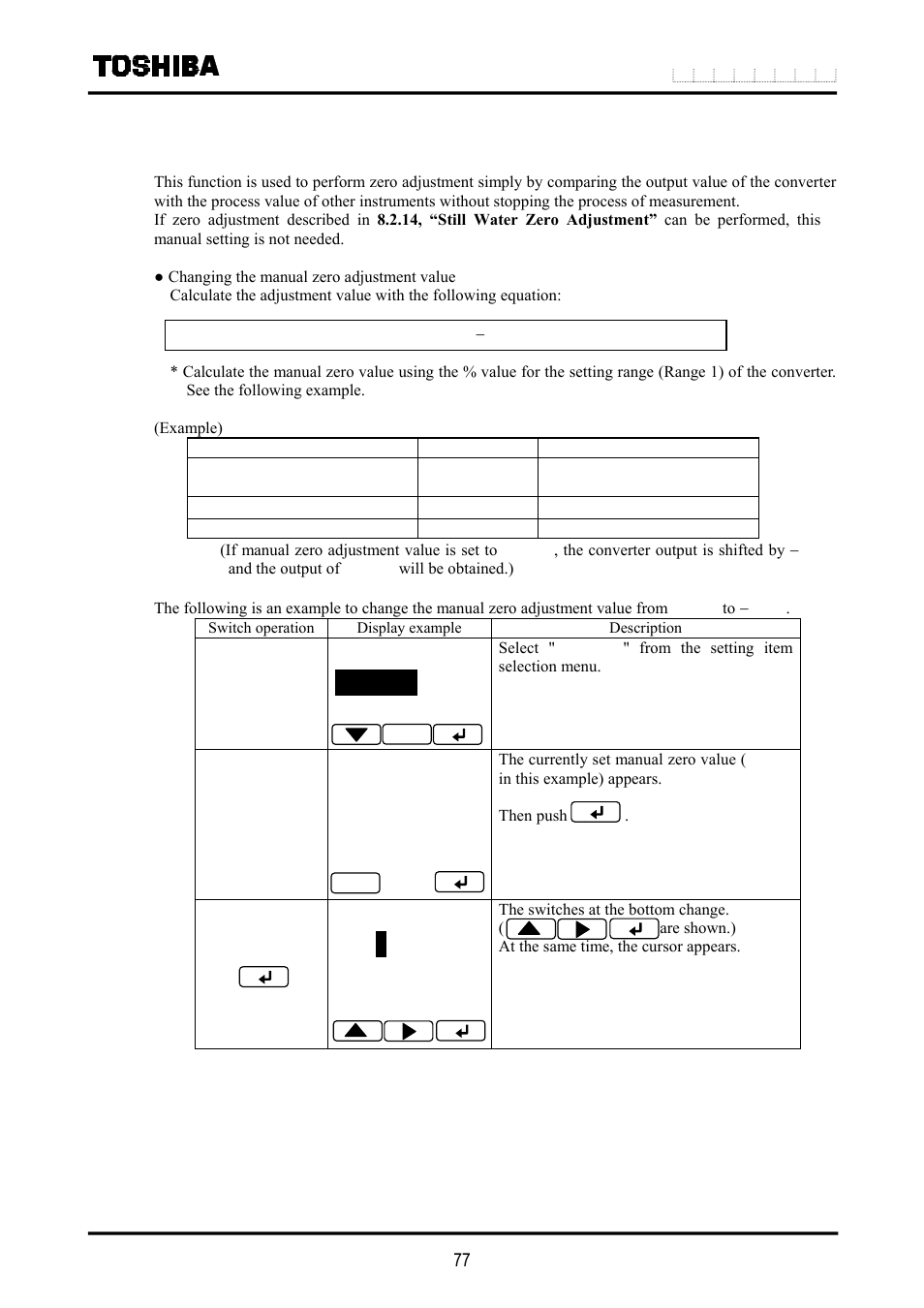 15 manual zero adjustment | Toshiba LF516 User Manual | Page 78 / 157