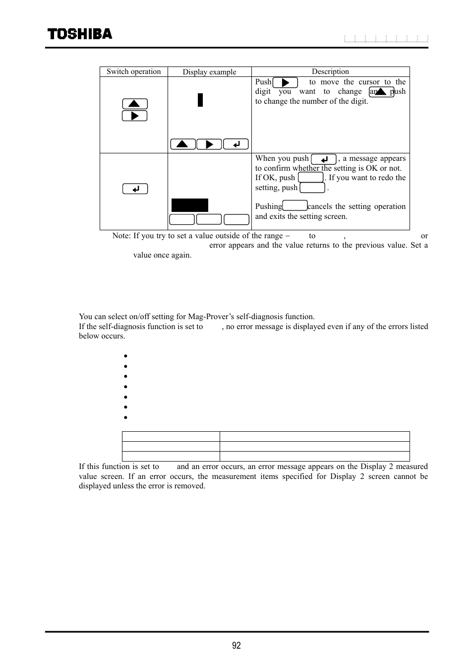 24 mag-prover, Self diagnosis on/off setting | Toshiba LF516 User Manual | Page 93 / 157