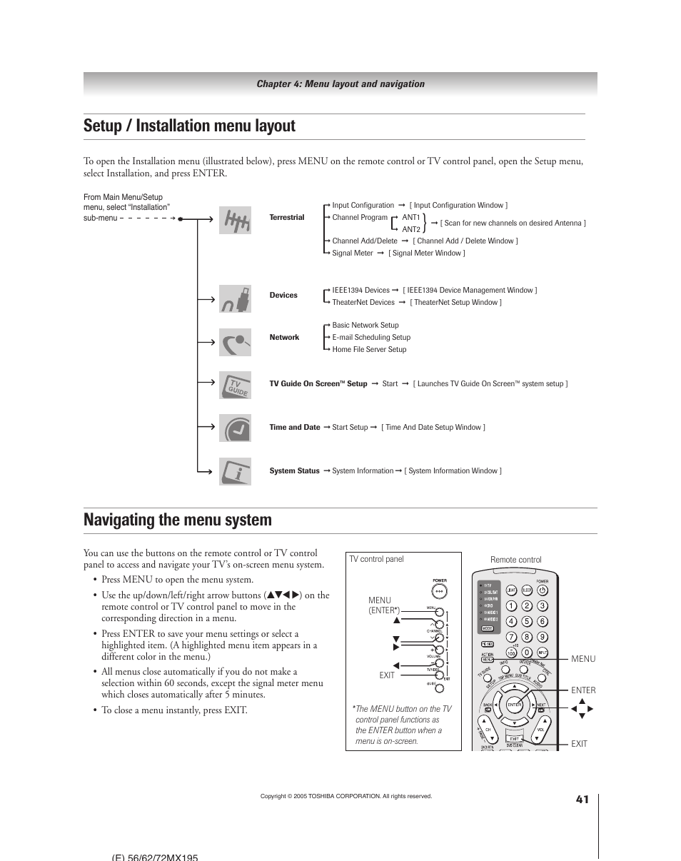 Toshiba 62MX195 User Manual | Page 41 / 136