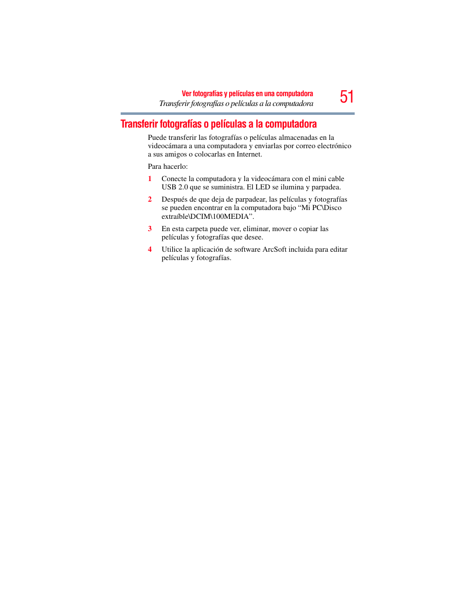 Transferir fotografías o películas a la, Computadora | Toshiba Camileo S20 User Manual | Page 120 / 138