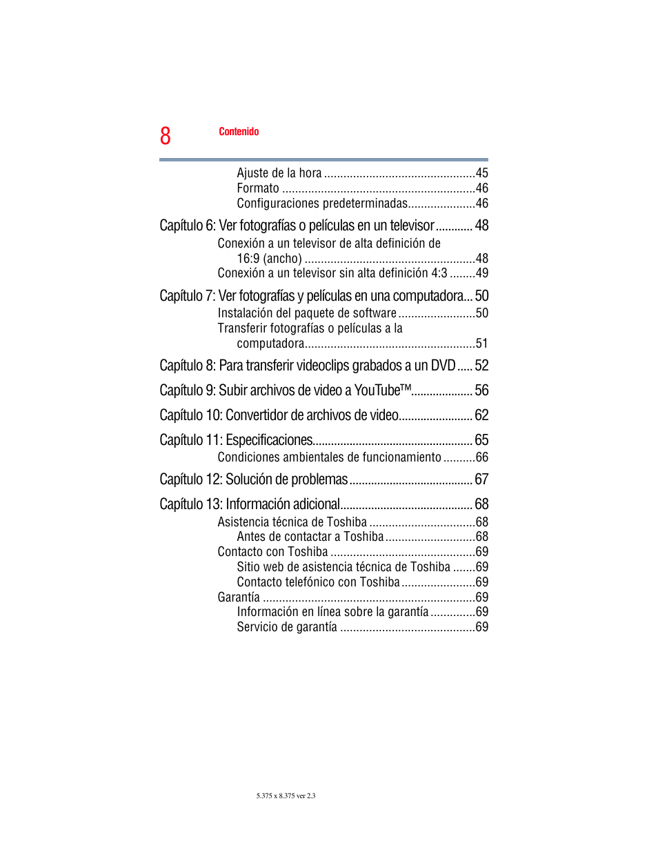 Toshiba Camileo S20 User Manual | Page 77 / 138