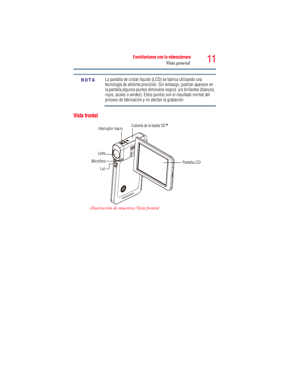 Vista frontal | Toshiba Camileo S20 User Manual | Page 80 / 138