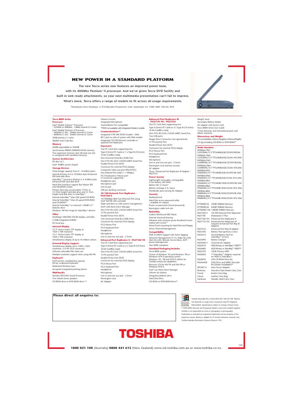 New power in a standard platform | Toshiba FT 8000 User Manual | Page 2 / 2