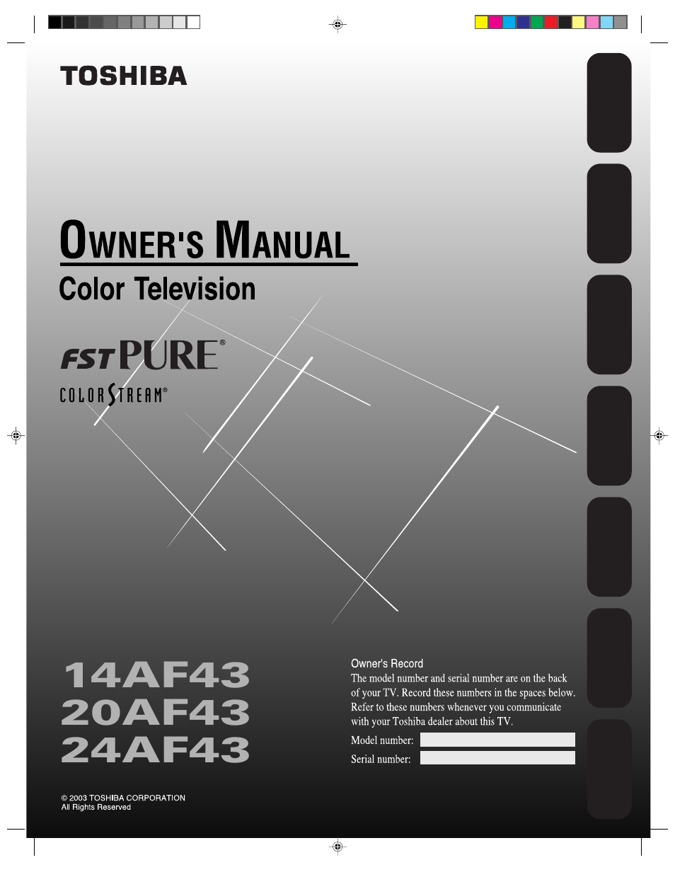 Toshiba 14AF43 User Manual | 36 pages