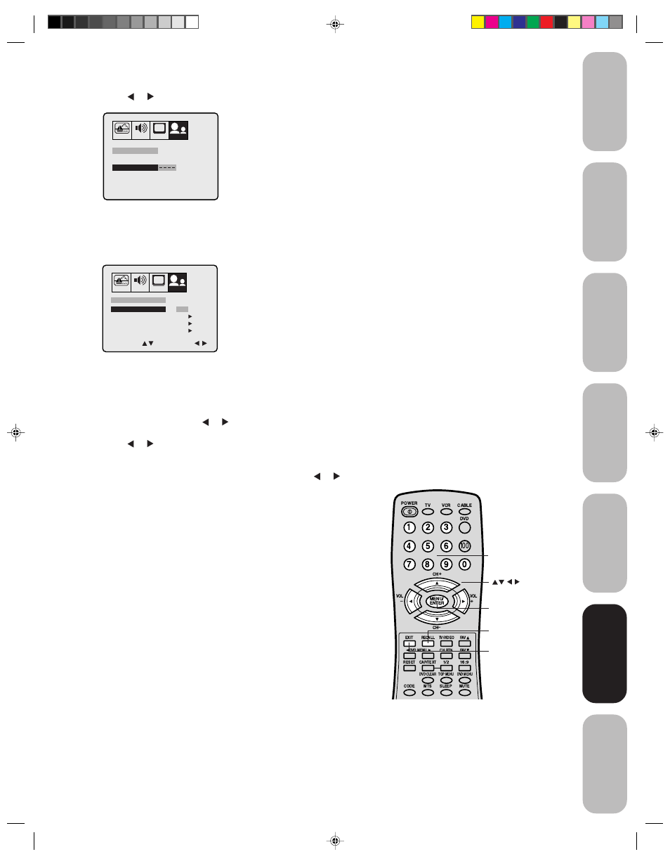 Blocking programs by ratings, Using the tv’ s features | Toshiba 14AF43 User Manual | Page 19 / 36