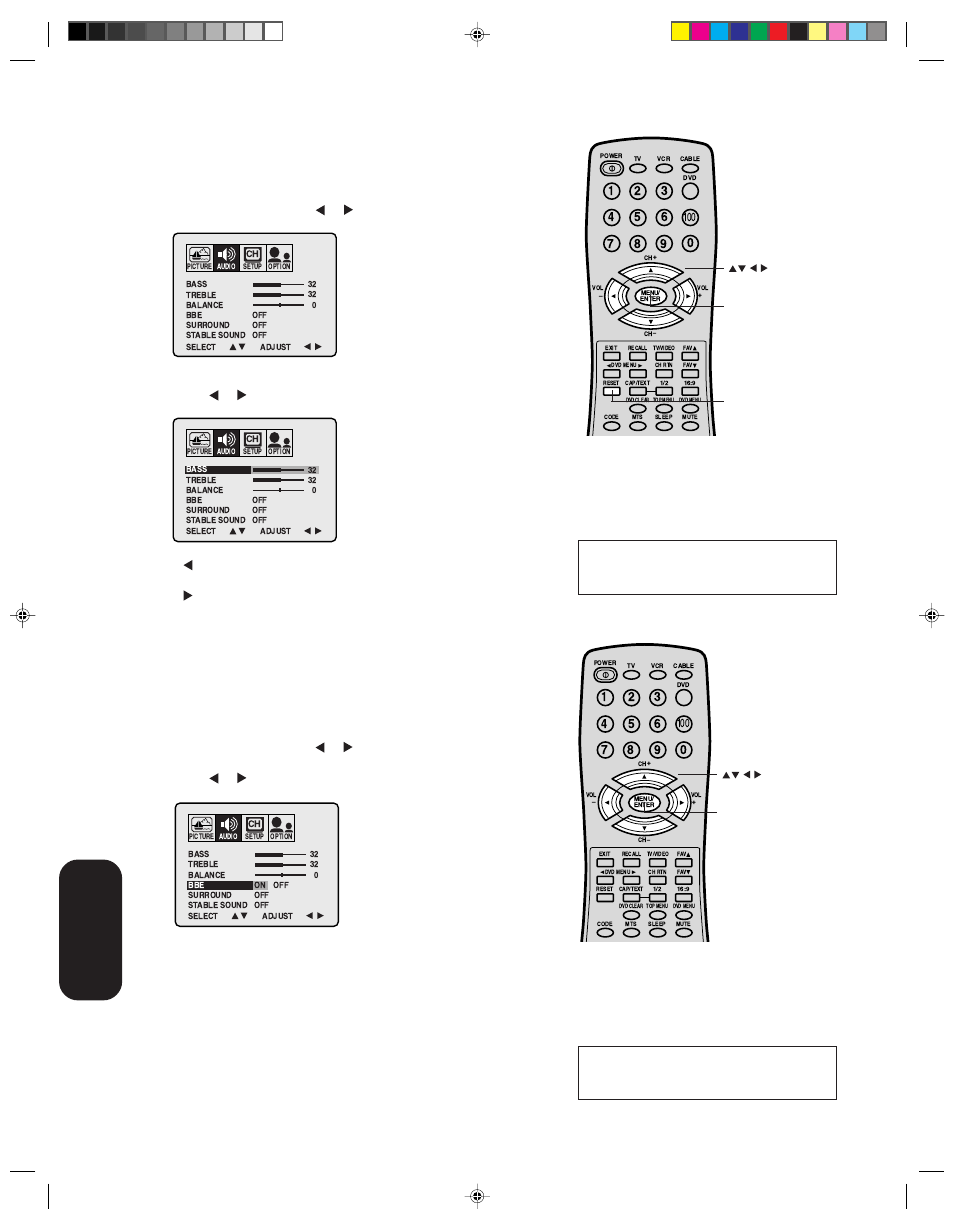 Adjusting the sound quality, Using the tv’ s features | Toshiba 14AF43 User Manual | Page 30 / 36