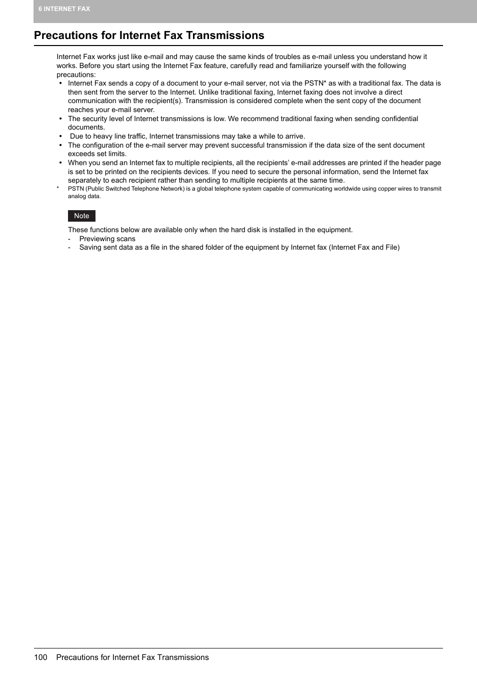 Precautions for internet fax transmissions | Toshiba e-STUDIO Multifunctional Digital Systems 356SE User Manual | Page 102 / 124