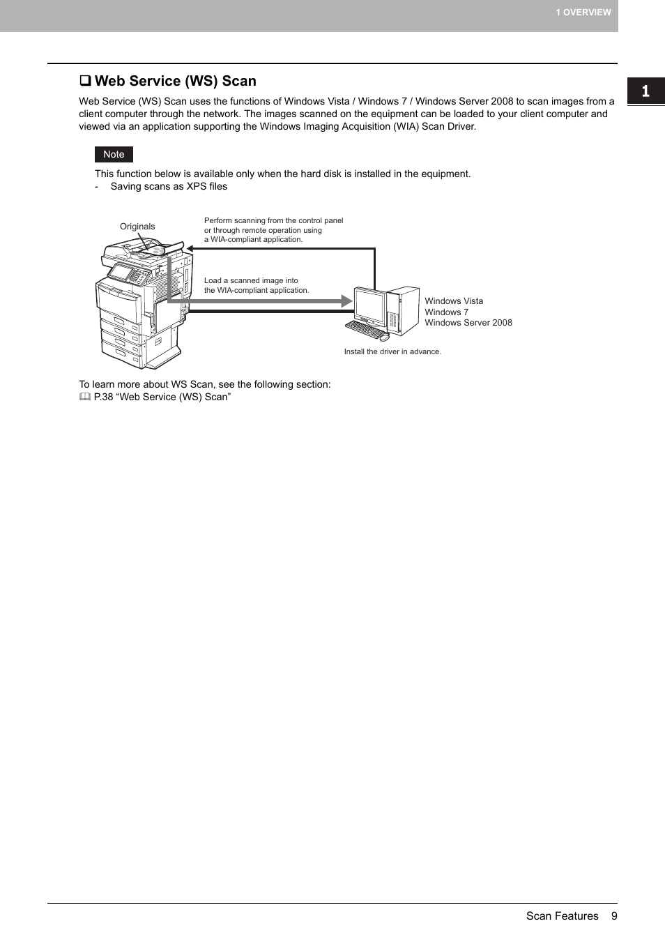 Web service (ws) scan | Toshiba e-STUDIO Multifunctional Digital Systems 356SE User Manual | Page 11 / 124