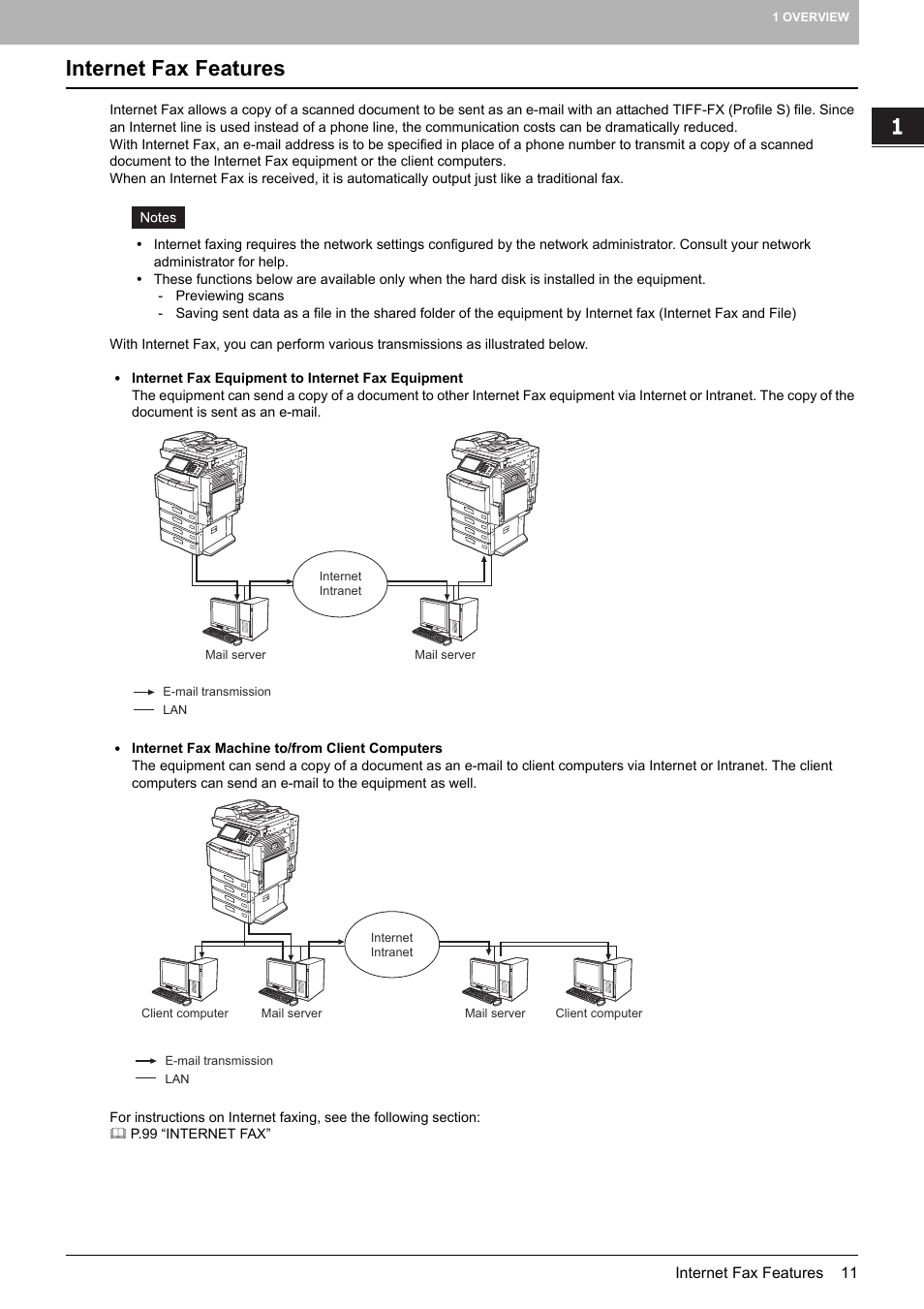 Internet fax features | Toshiba e-STUDIO Multifunctional Digital Systems 356SE User Manual | Page 13 / 124